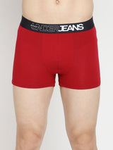 Men Premium Maroon & Dark Grey Cotton Blend Trunk - Pack Of 2- Underjeans By Spykar