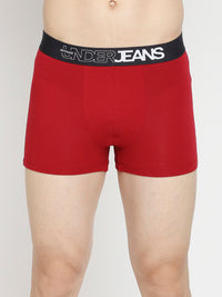 Men Premium Maroon & Dark Grey Cotton Blend Trunk - Pack Of 2- Underjeans By Spykar