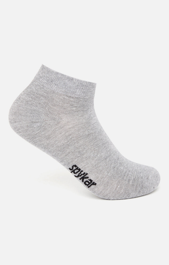 Spykar Grey & Black Cotton Ankle Length Socks - Pack Of 2