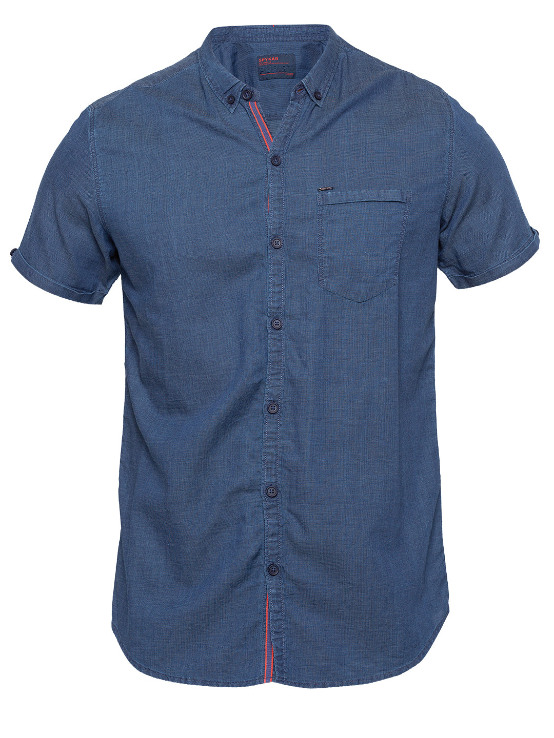 Spykar Men Indigo Solid Slim Fit Casual Shirt