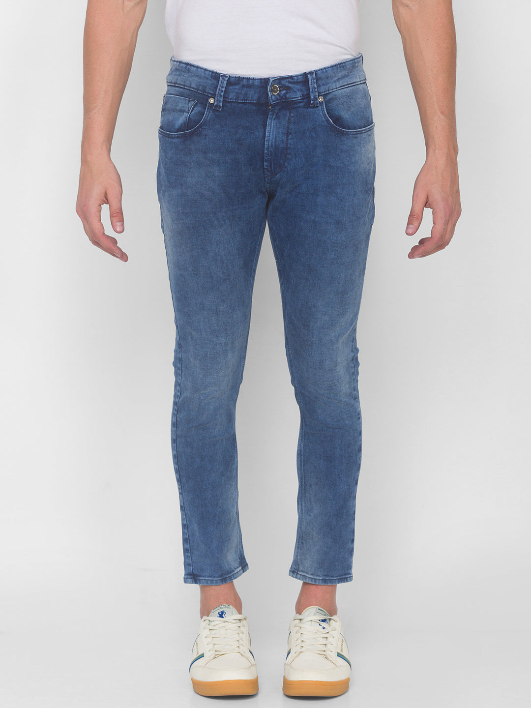 Spykar Men Blue Cotton Slim Fit Tapered Length Jeans (Kano)