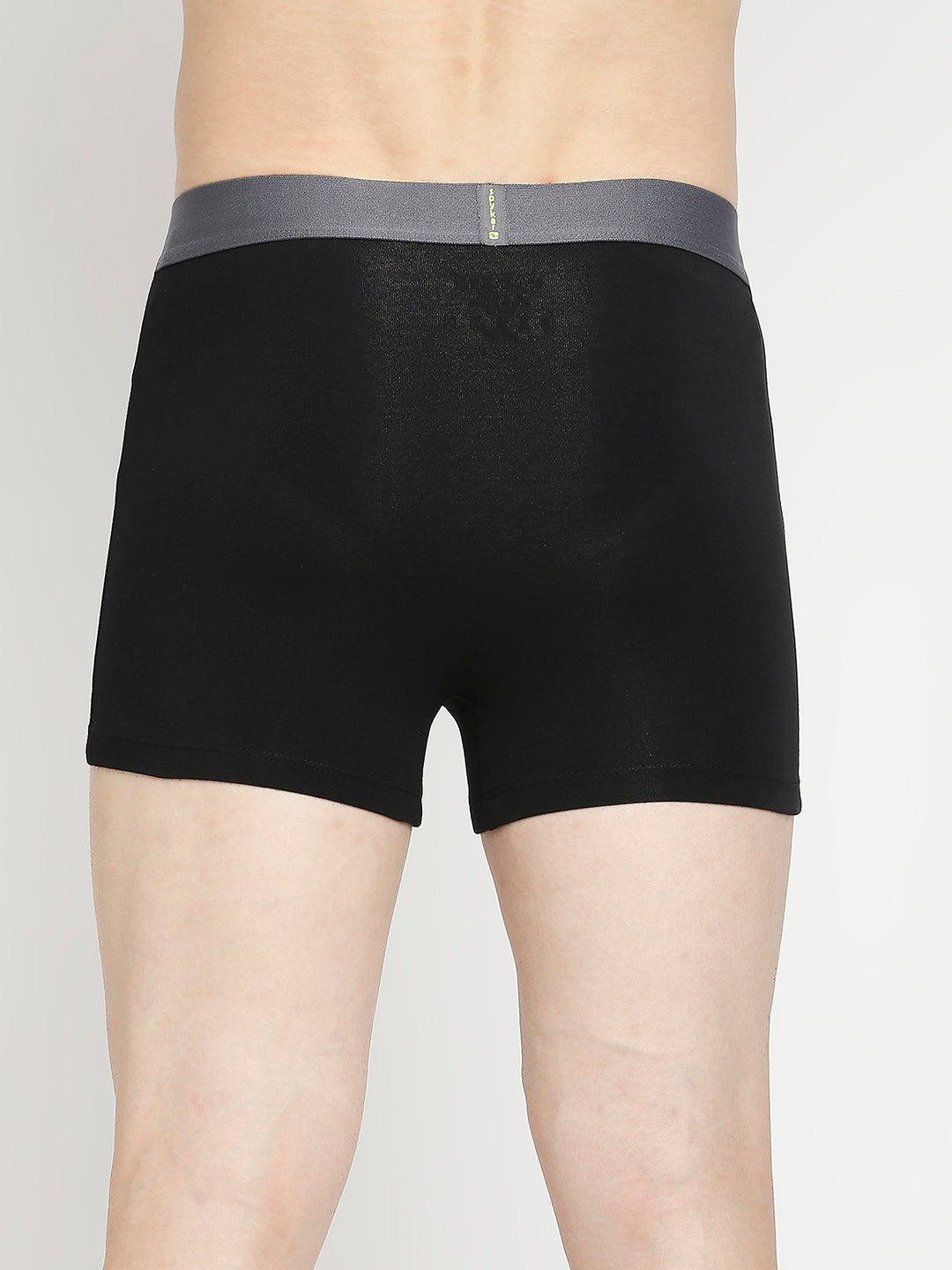 Men Premium Yellow & Black Cotton Blend Trunk - Pack Of 2- Underjeans By Spykar