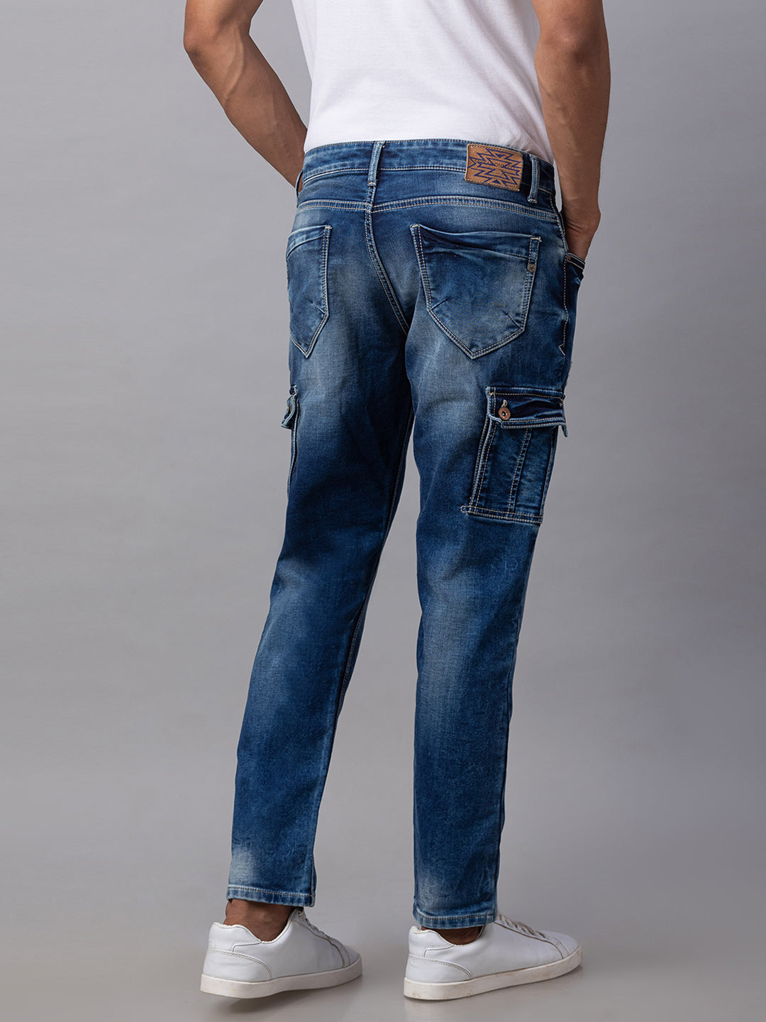 Spykar Men Blue Cotton Slim Fit Narrow Length Jeans (Ynr)