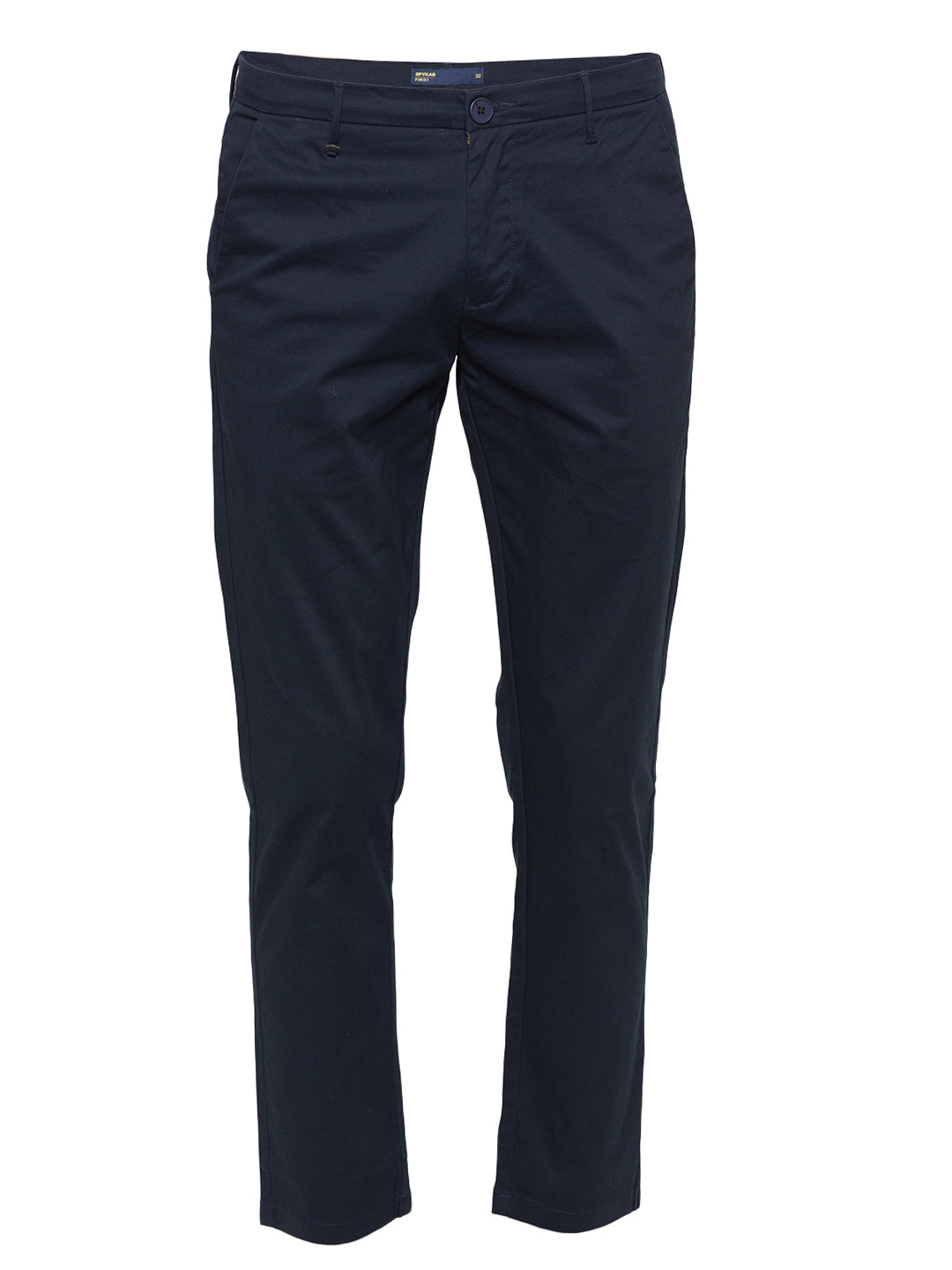 Spykar Men Navy Solid Slim Fit Chinos