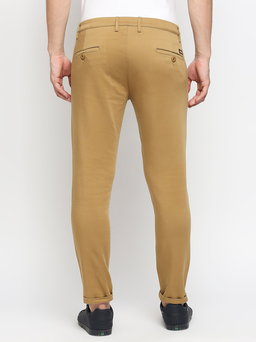 Spykar Casual Trousers  Buy Spykar Dusty Peach Cotton Slim Fit Regular  Length Trousers For Men Online  Nykaa Fashion