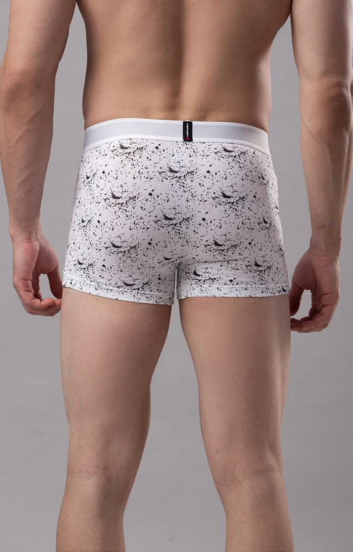 Underjeans By Spykar Men White Printed Trunks