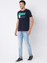 Spykar Light Blue Cotton Slim Fit Narrow Length Jeans For Men (Skinny)