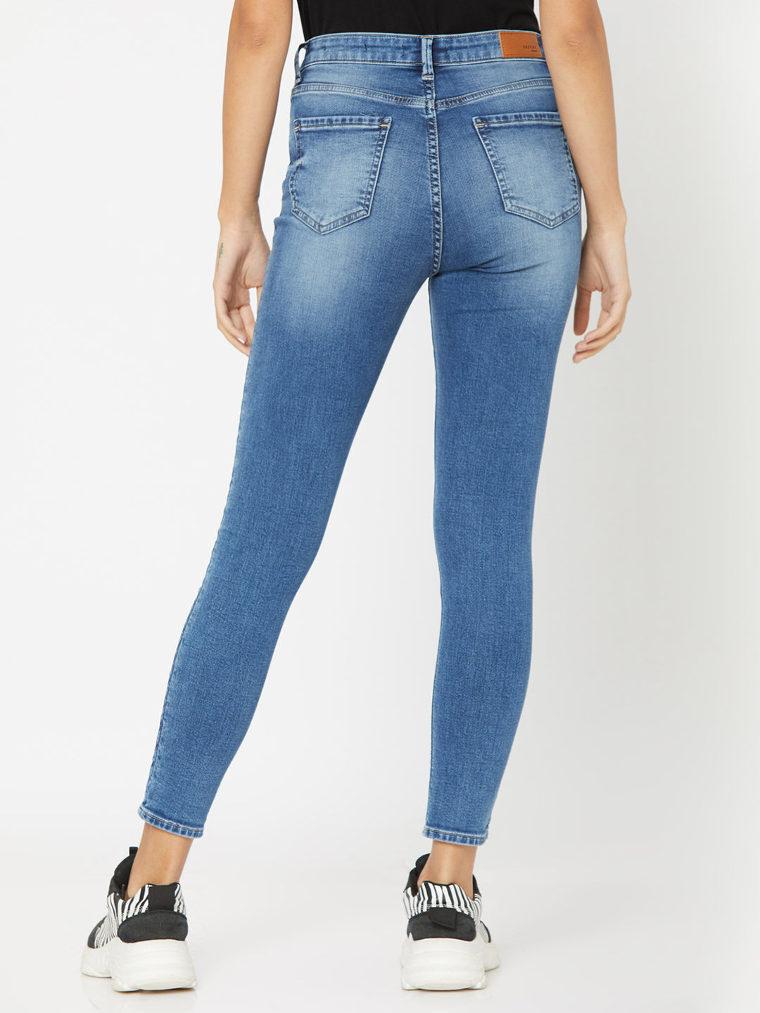 Spykar Women Blue Cotton Super Skinny Fit Ankle Length Jeans (Alexa)