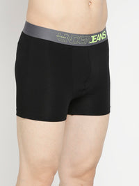 Men Premium Yellow & Black Cotton Blend Trunk - Pack Of 2- Underjeans By Spykar