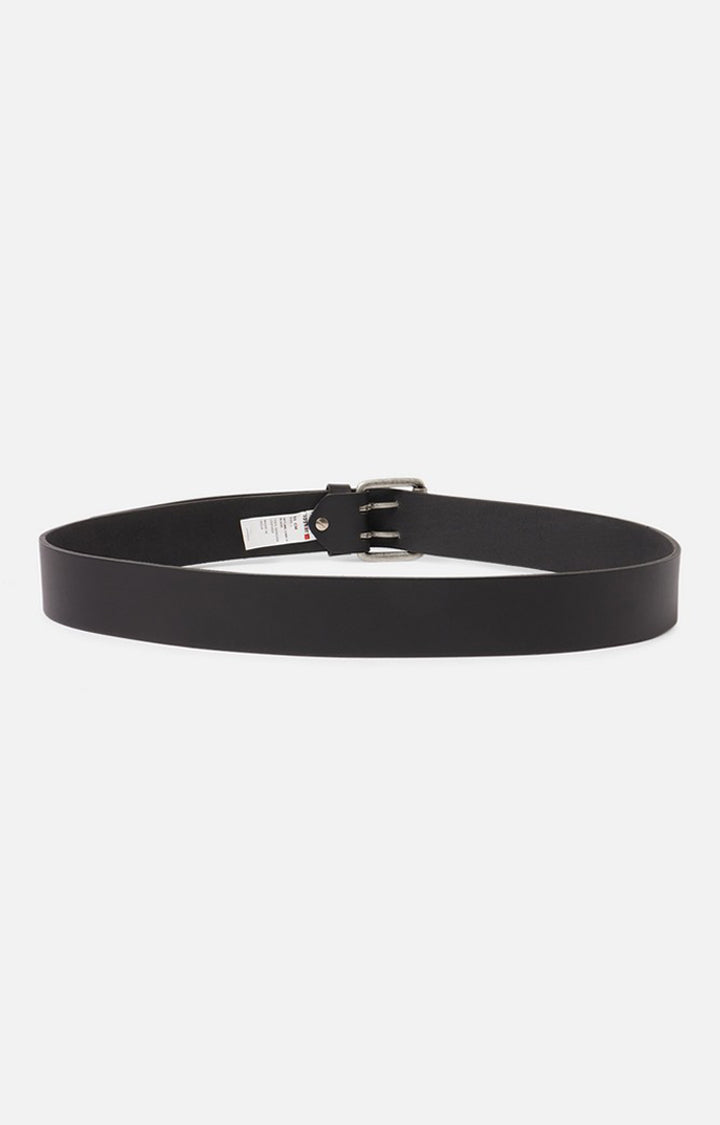 Spykar Men Black Genuine Leather Belt