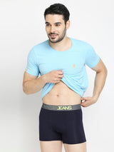Men Premium Yellow & Navy Blue Cotton Blend Trunk - Pack Of 2- Underjeans By Spykar
