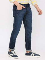 Spykar Men Mid Blue Cotton Regular Fit Narrow Length Clean Look Mid Rise Limited Edition Jeans (Rover)