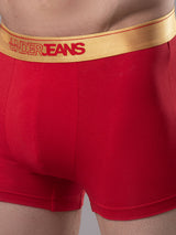 Underjeans By Spykar Men Premium Red Cotton Blend Trunk