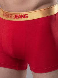 Underjeans By Spykar Men Premium Red Cotton Blend Trunk
