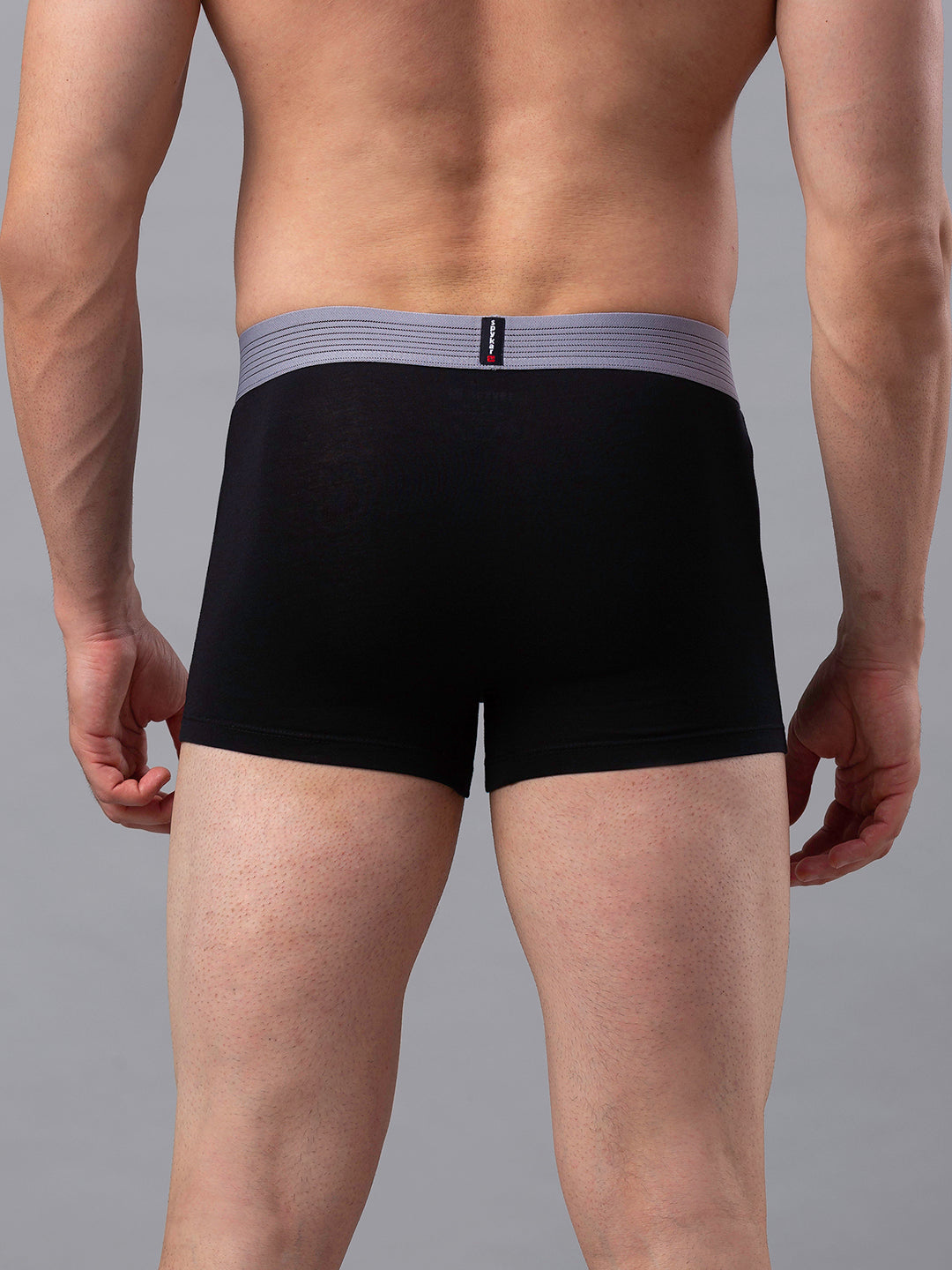 Men Premium Black-Grey Cotton Blend Trunk- Underjeans By Spykar