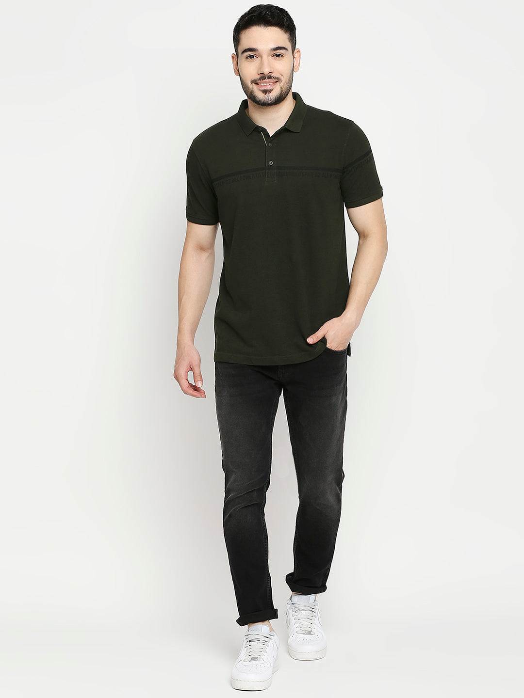 Spykar Charcoal Black Cotton Slim Fit Narrow Length Jeans For Men (Skinny)