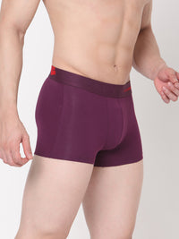 Men Premium Purple Cotton Blend Trunk- Underjeans By Spykar