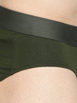 Underjeans By Spykar Men Premium Cotton Blend Olive Brief