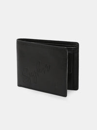 Spykar Black Leather Belt & Wallet Combo