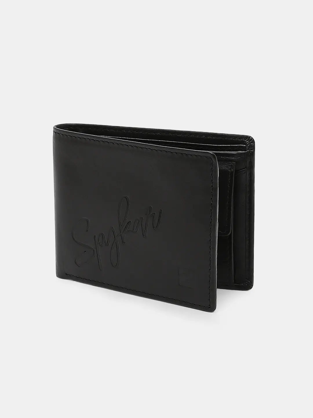 Spykar Black Leather Belt & Wallet Combo