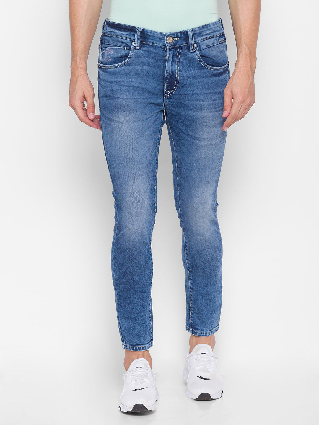 Spykar Men Blue Cotton Slim Fit Tapered Length Jeans (Kano)