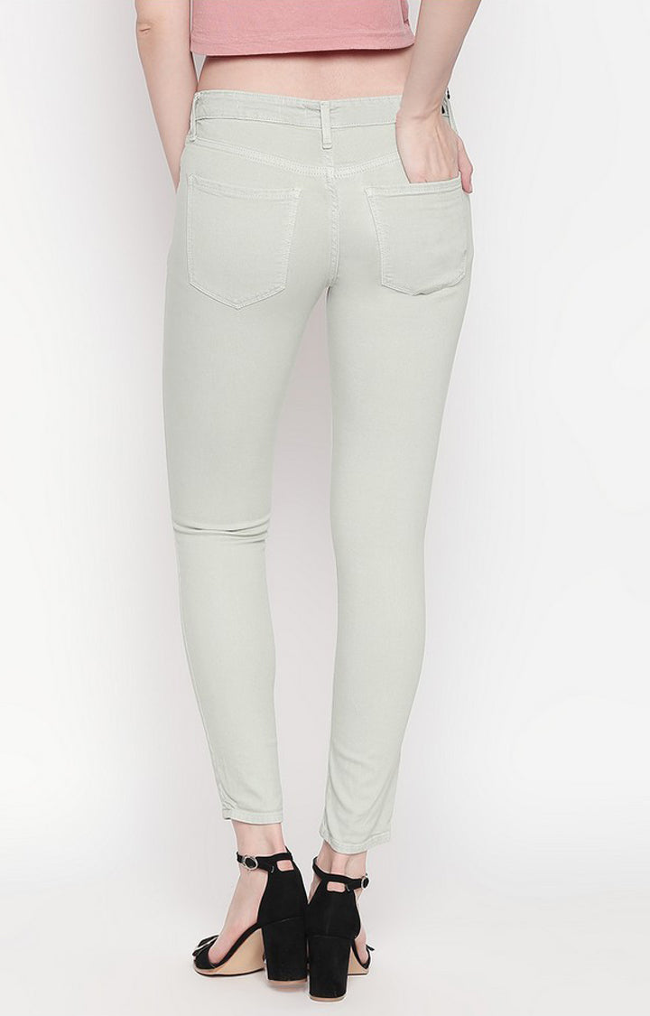 Spykar Women Green Cotton Super Skinny Fit Regular Length Jeans (Alicia)