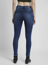Spykar Women Mid Blue Lycra Super Skinny Fit Ankle Length Clean Look Jeans -(Alexa)