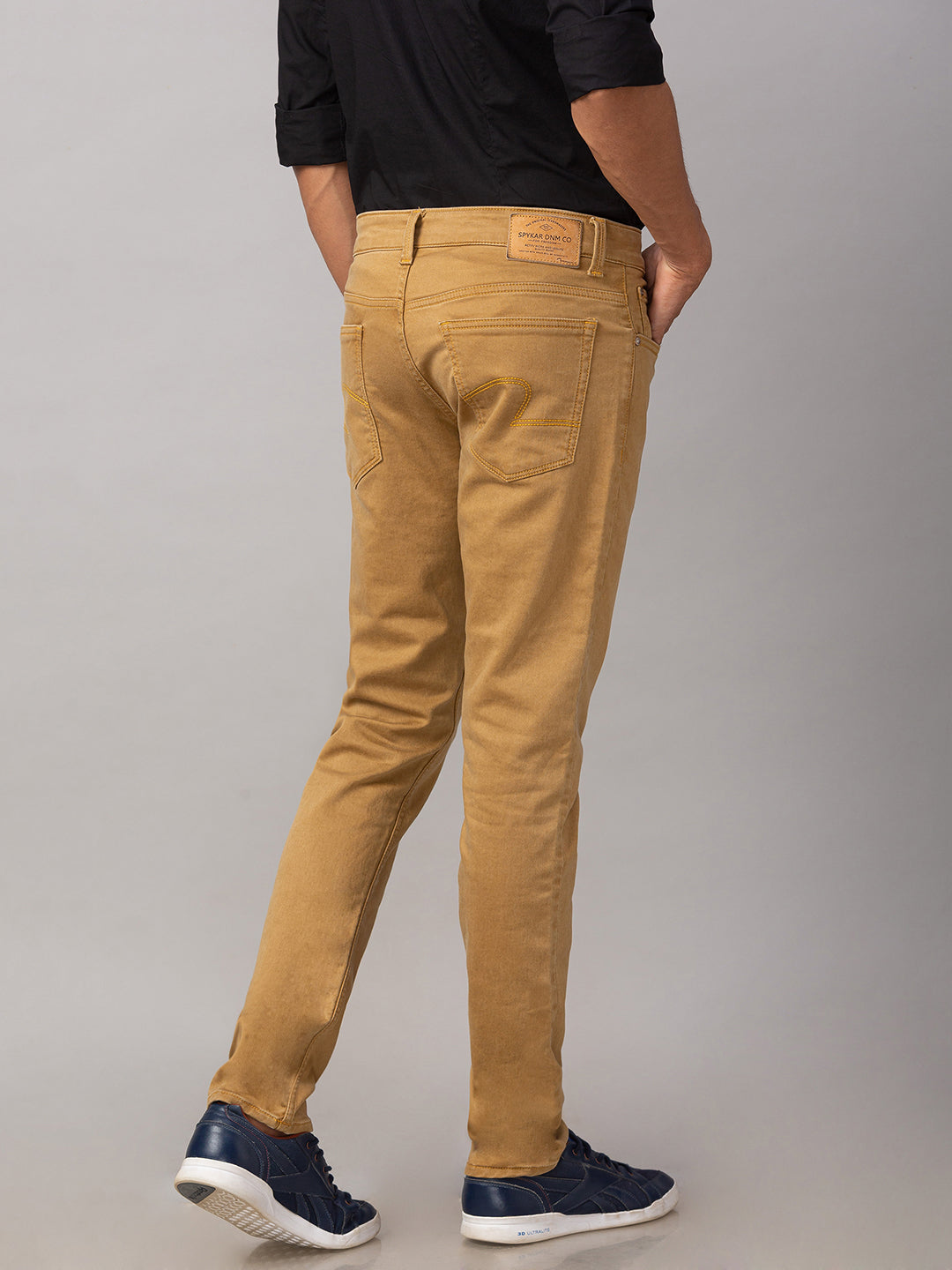 Spykar Men Yellow Cotton Slim Fit Narrow Length Jeans (Skinny)