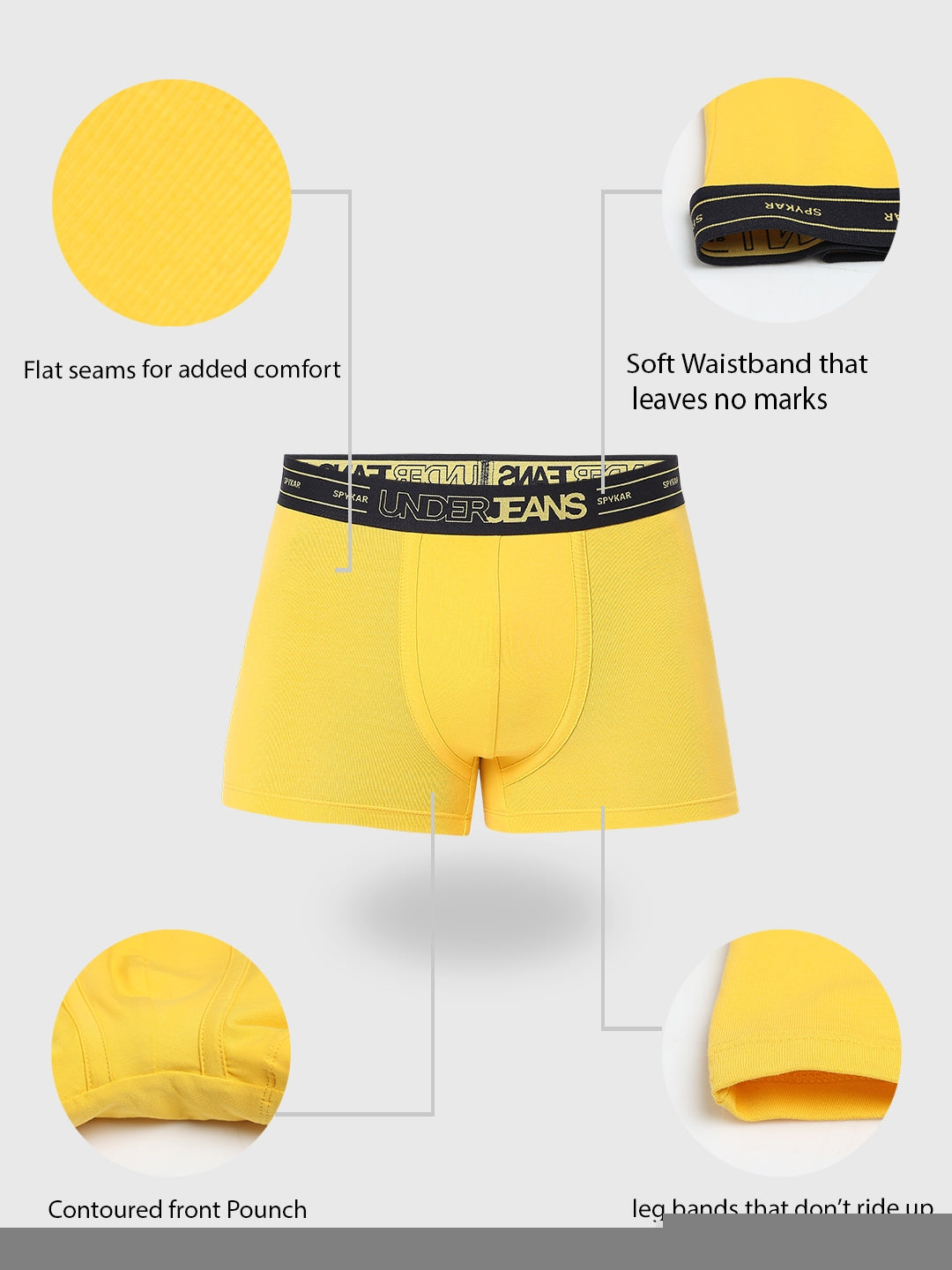 Underjeans by Spykar Men Premium Yellow Trunk