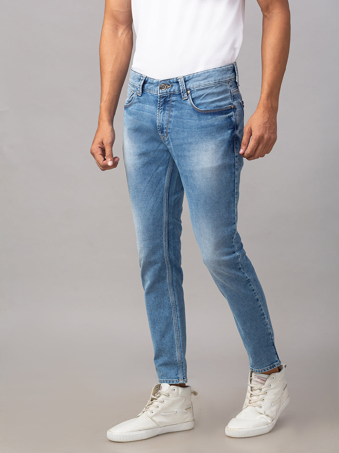 Spykar Men Blue Cotton Slim Fit Tapered Length Jeans (Kano)