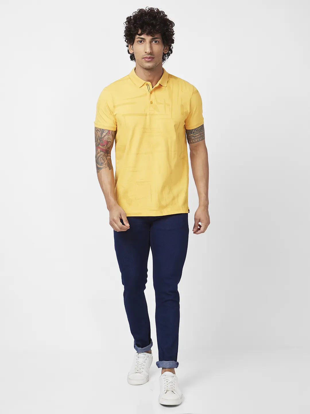 Mens mustard 2025 polo neck