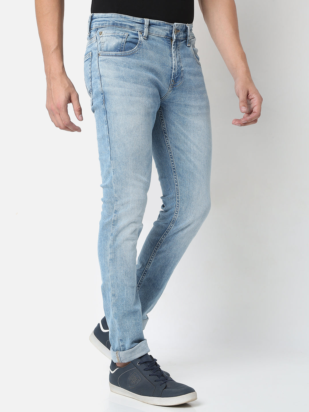 Spykar Men Blue Cotton Slim Fit Tapered Length Jeans (Kano)