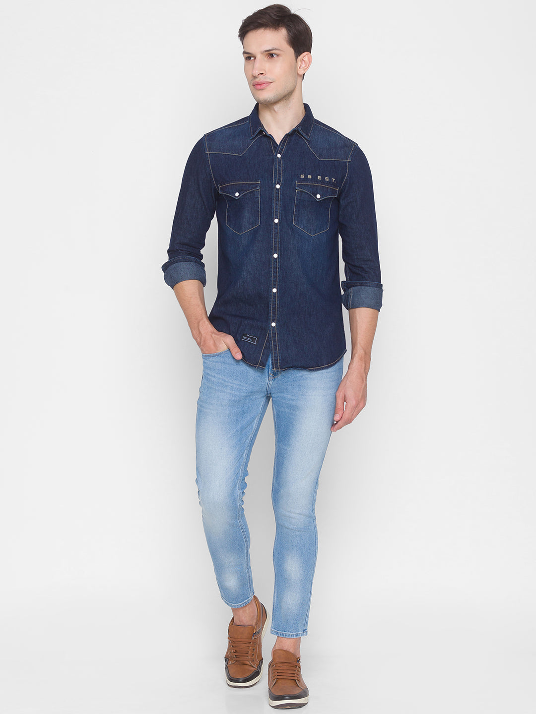 Buy Navy Blue Shirts for Men by JOHN PLAYERS JEANS Online | Ajio.com