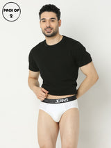 Underjeans By Spykar Men Premium White Brief Pack Of 2