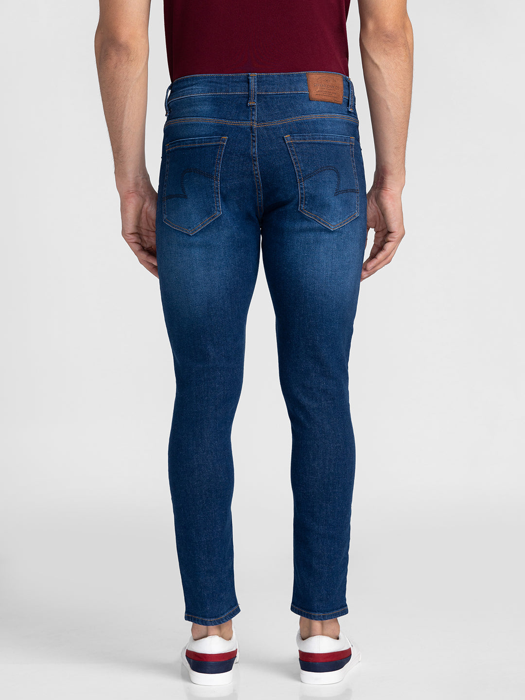 Spykar Men Dark Blue Cotton Slim Fit Tapered Length Jeans (Kano)