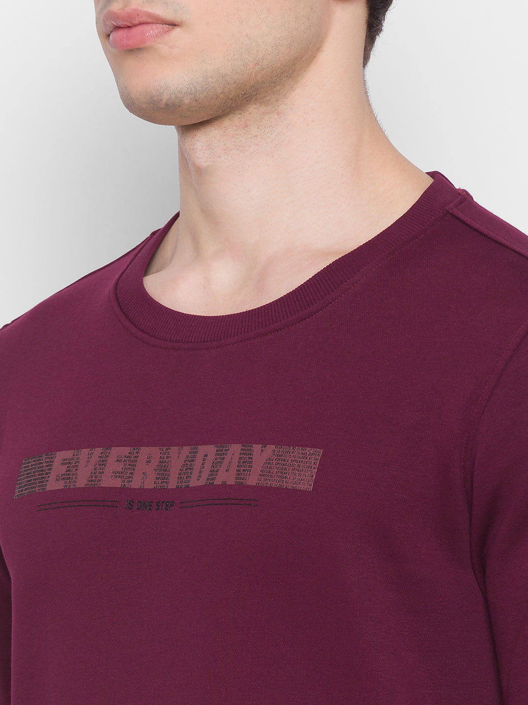 Spykar Red Cotton Sweatshirt For Men