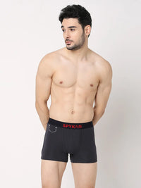 Underjeans By Spykar Men Premium Grey & Maroon Cotton Blend Regular Fit Trunk - Pack Of 2
