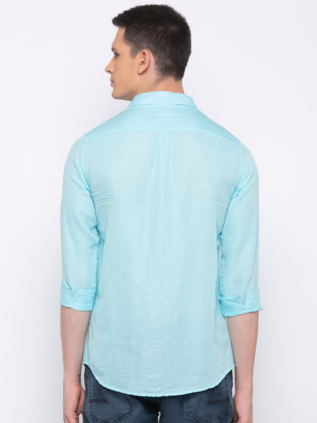 Spykar Men Aqua Cotton Slim Fit Shirt