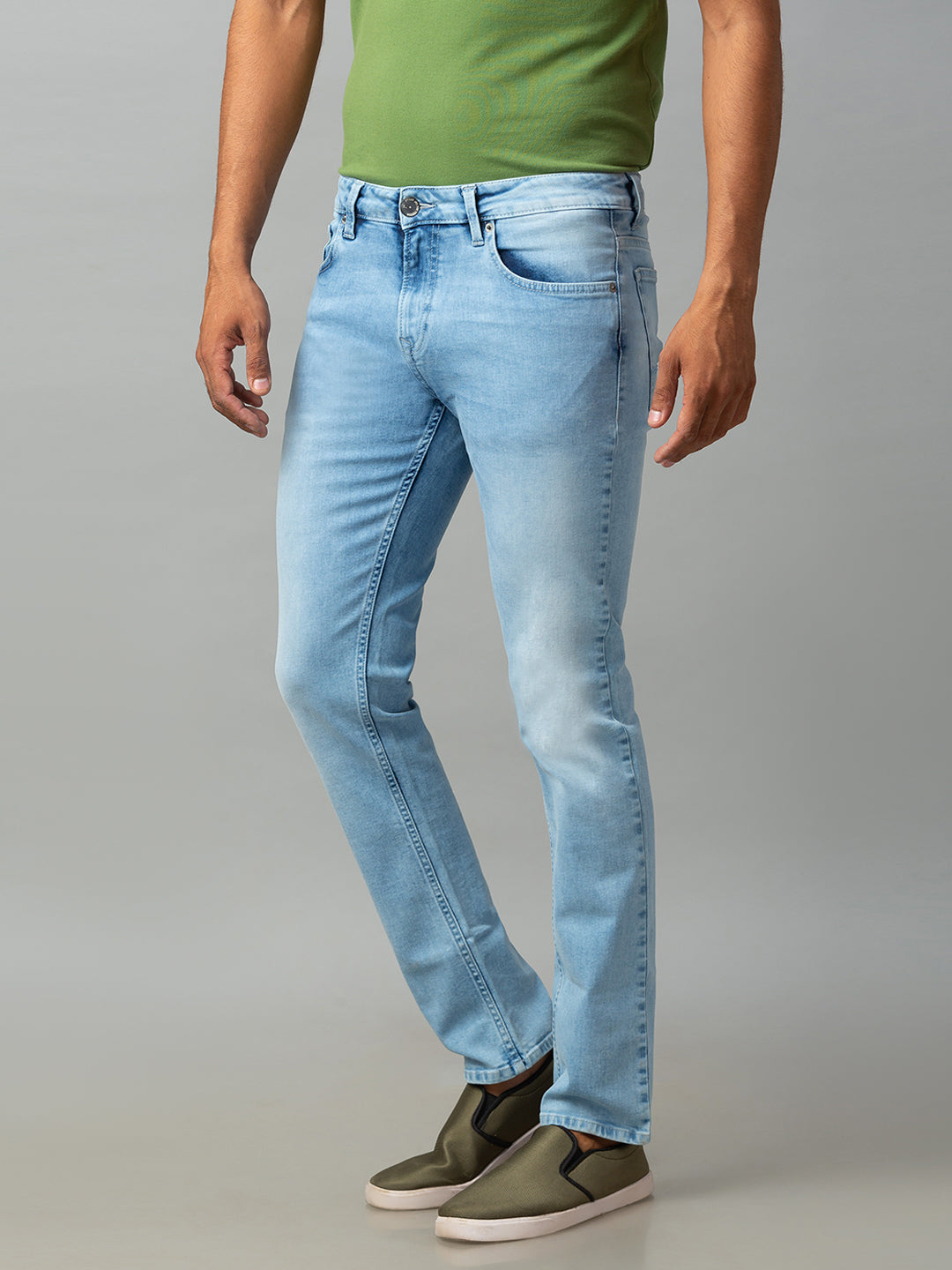 Spykar Men Blue Cotton Comfort Fit Straight Fit Jeans (Ricardo)