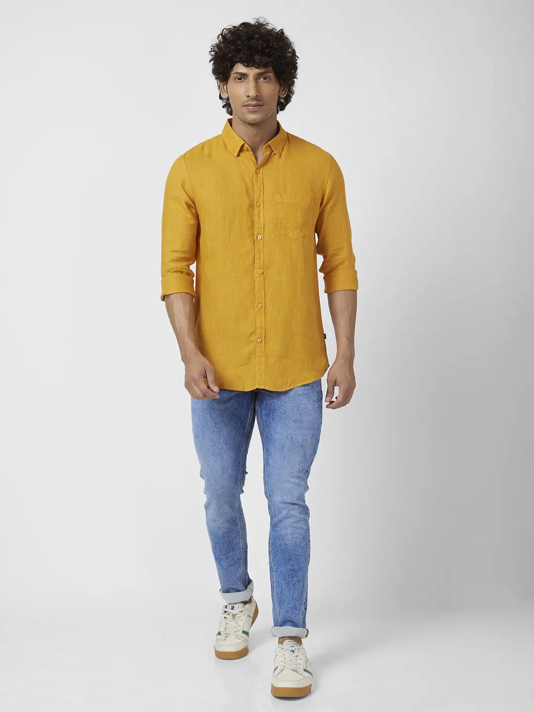 Mustard shirt with jeans best sale