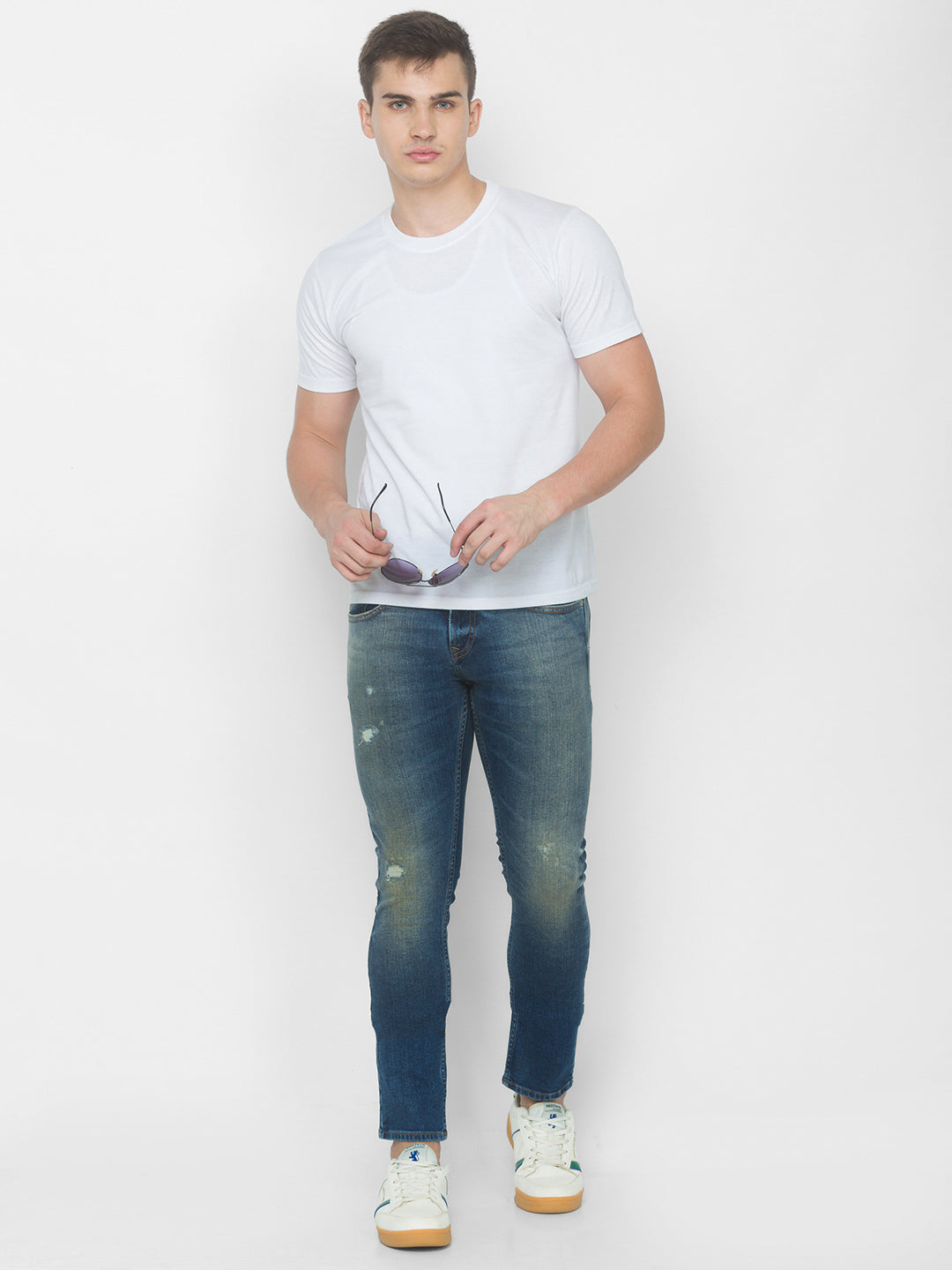 Spykar Men Blue Cotton Slim Fit Narrow Length Jeans (Skinny)