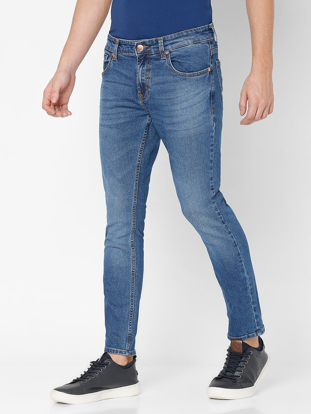 Spykar Men Blue Cotton Slim Fit Tapered Length Jeans (Kano)