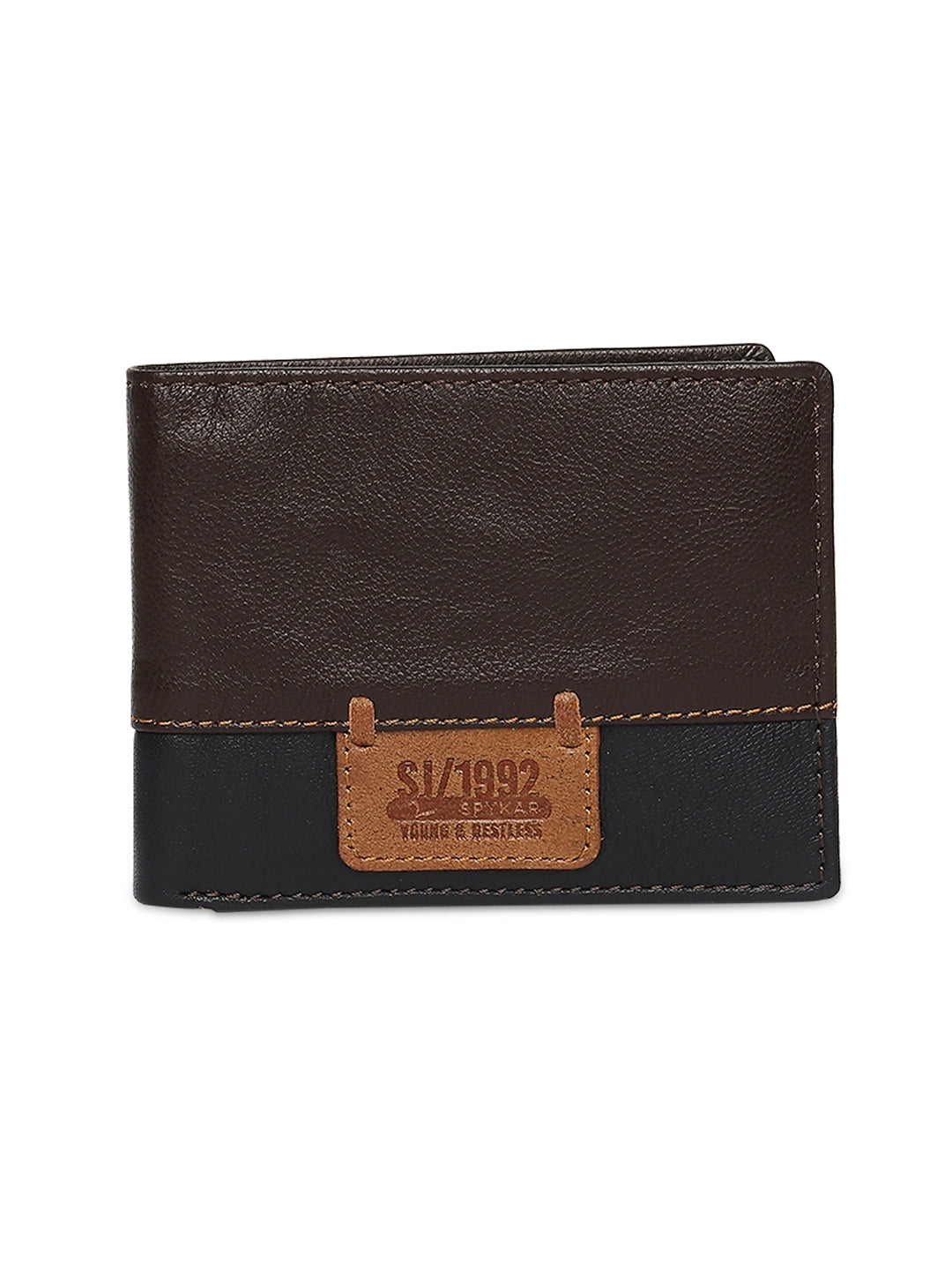 Spykar Men Brown Leather Bi-Fold Wallet