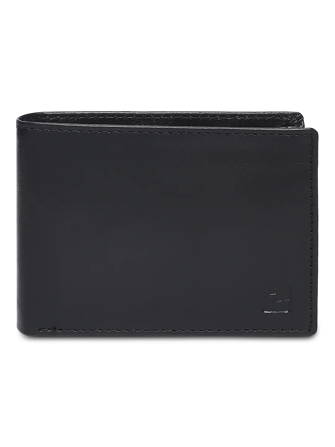 Spykar Men Black Leather Bi-Fold Wallet