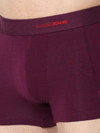 Underjeans By Spykar Men Premium Purple & White Cotton Blend Regular Fit Trunk - Pack Of 2