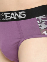 Underjeans By Spykar Men Premium Dull Purple Cotton Blend Brief