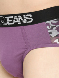 Underjeans By Spykar Men Premium Dull Purple Cotton Blend Brief