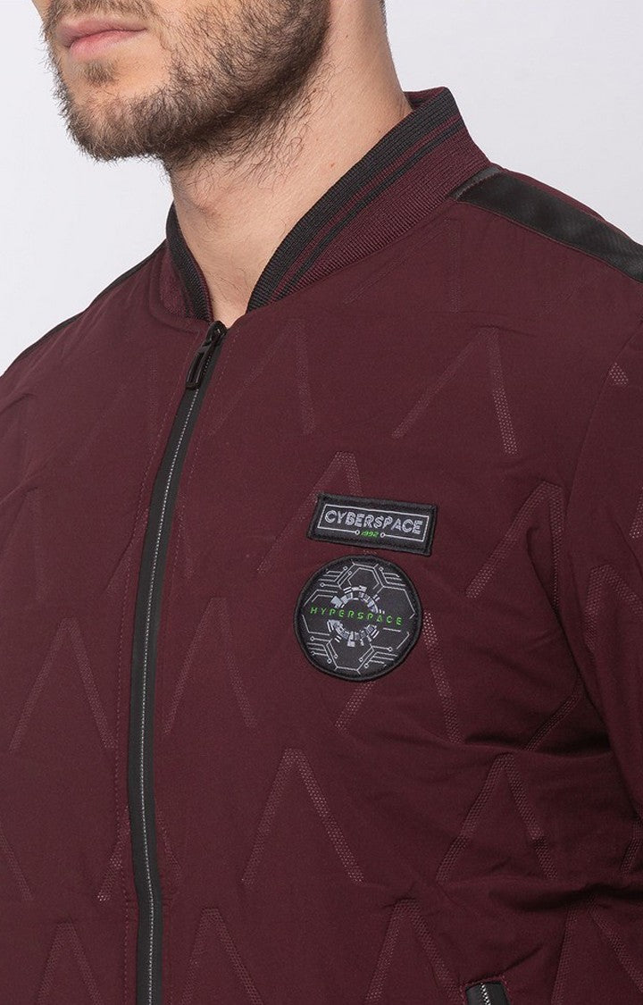 Spykar Maroon Activewear Straight Fit Jacket For Men