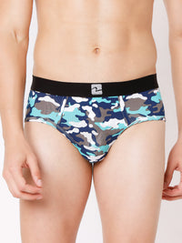Men Premium Camo 1 & Camo 2 Cotton Blend Brief (Pack Of 2)- Underjeans By Spykar