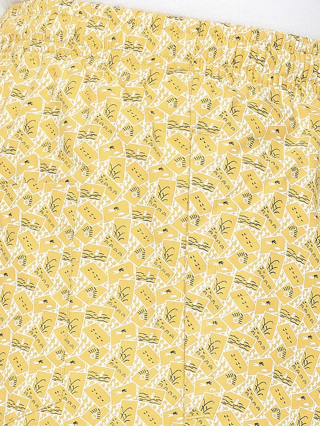 Men Premium Ochre Cotton Regular Fit Pyjama - Underjeans By Spykar